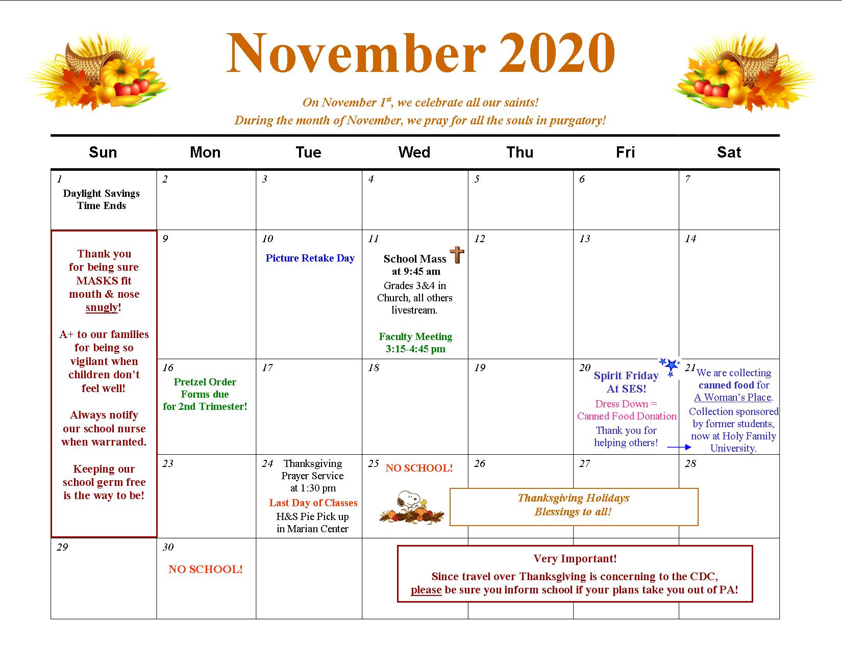 20202021 CALENDAR St. Ephrem School Bensalem, PA